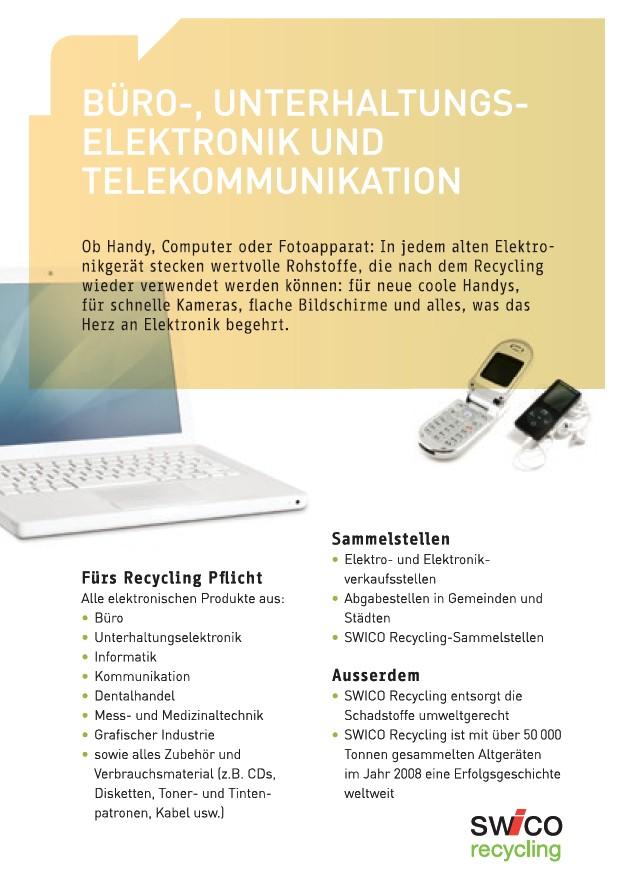 Wissenwertes zur Entsorgung von Büro-, Unterhaltungselektronik und Telekommunikation 